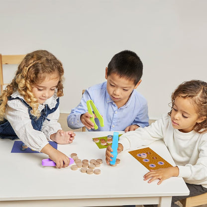Miniland Board Game for Kids +5, Develops Fine Motor Skills, Come with Wooden Bugs, Tweezers and Game Boards, Children Memory and Pincer Grasp | Catch The Bug