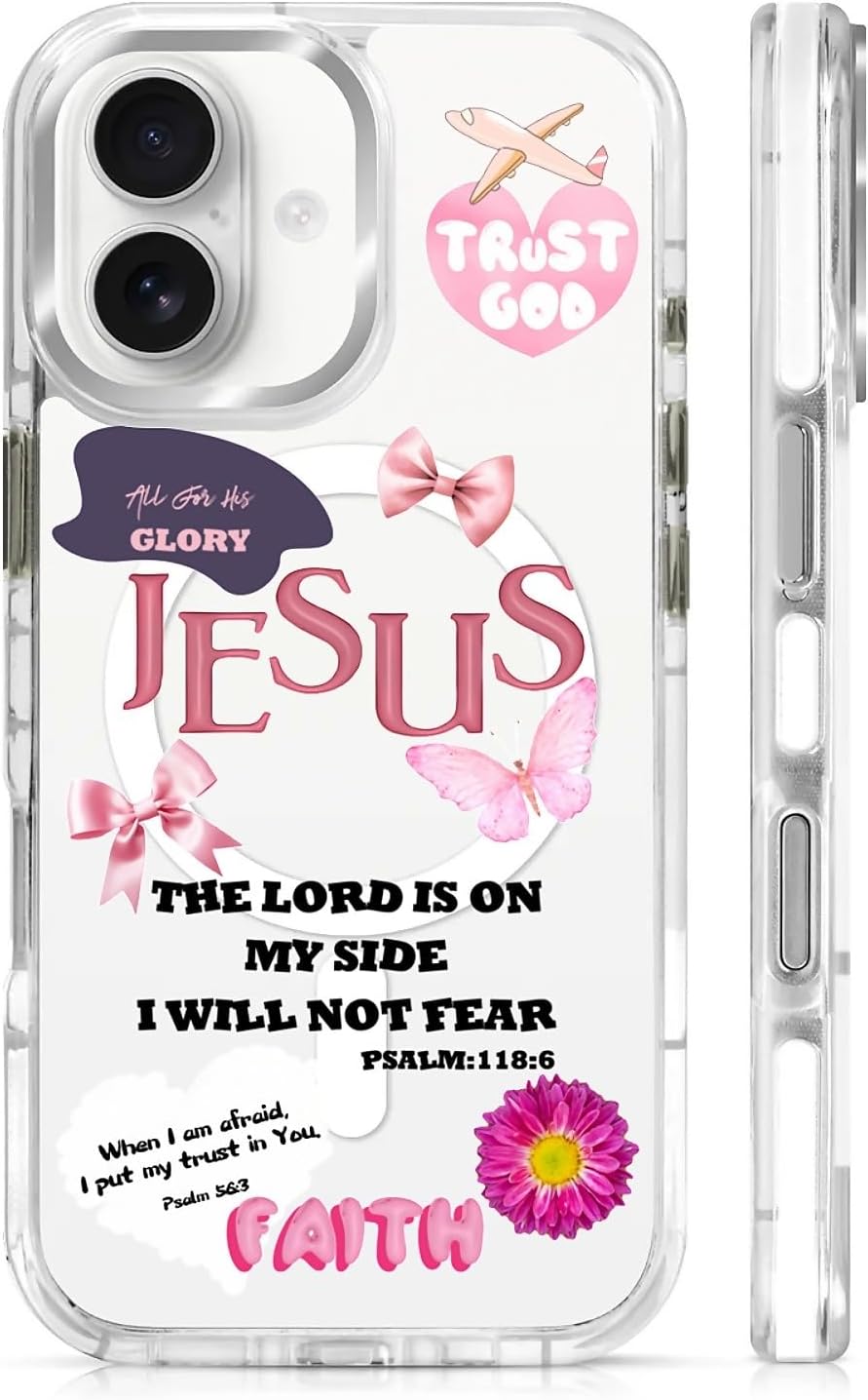 for iPhone 17 Pro Max Case [Compatible with Magsafe],Girls Women Clear Magnetic Case Silicone Shockproof Protective Cover with Pattern Colorful Motivational Letters