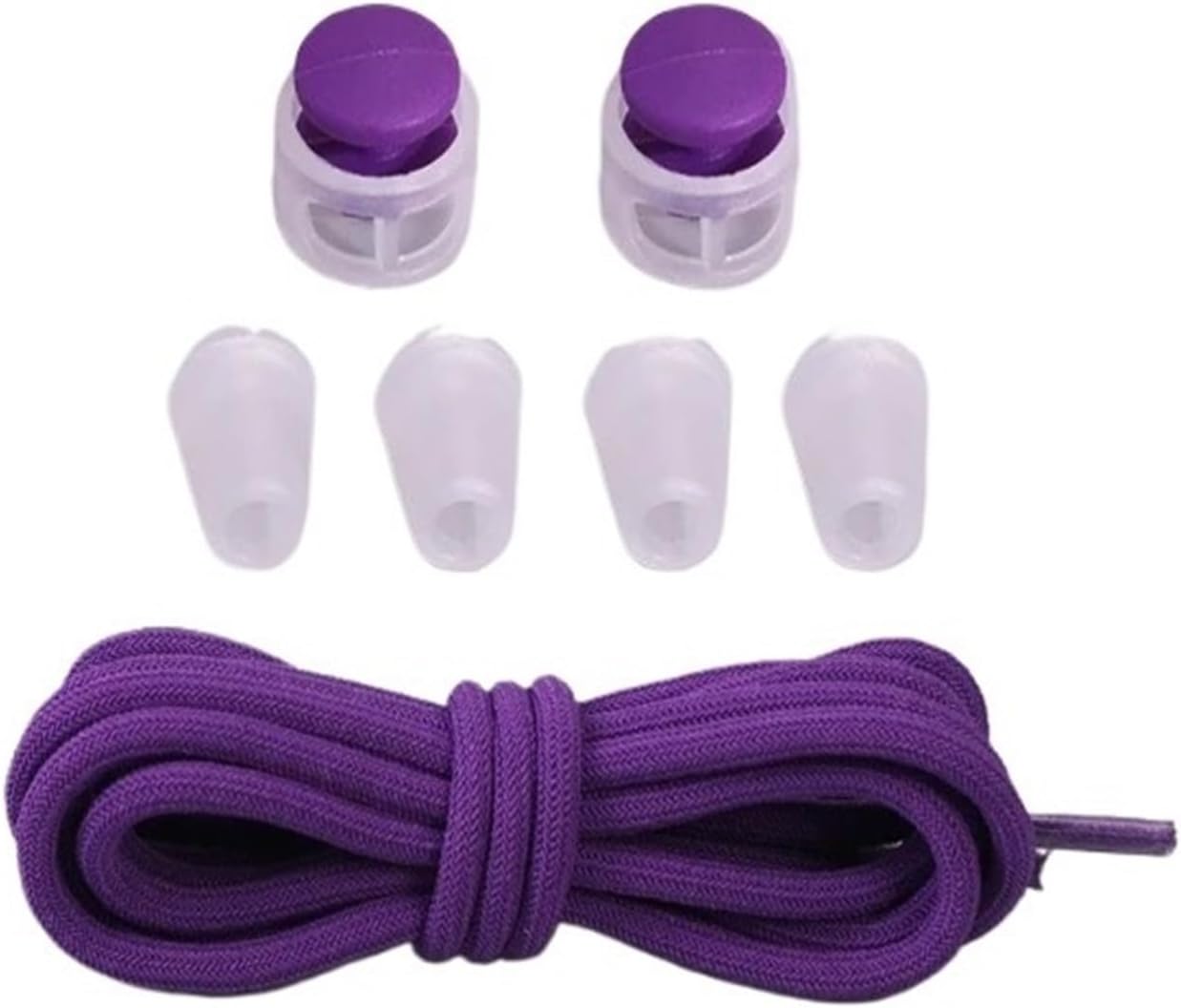 Lazy Bread Lace Buckle Elastic Shoelaces Round Locking No Tie Shoe Laces Kids Adult Rubber Sneakers Shoelace