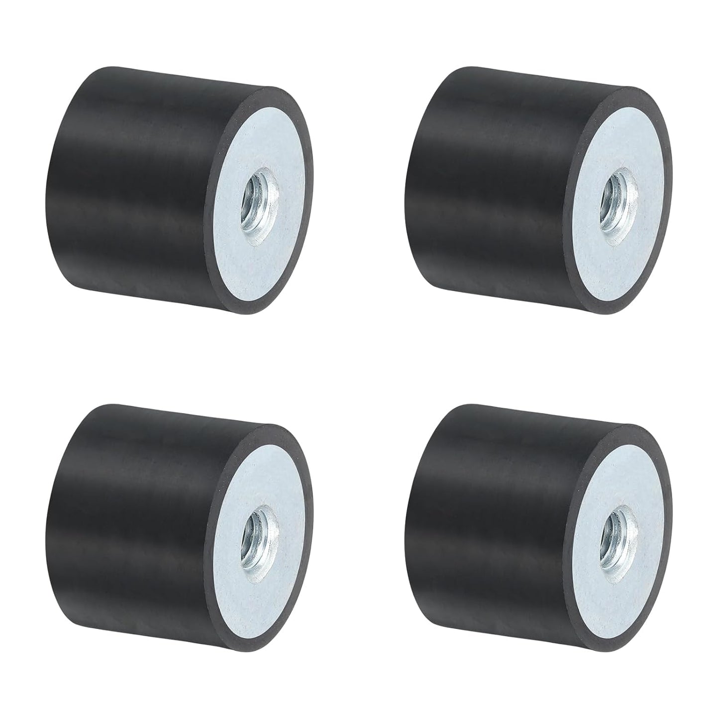 uxcell 4Pcs 20 x 10mm M6 Female Thread Rubber Mounts, Vibration Isolator, Replaces Anti Vibration Pads Flat Silent Block Base Block