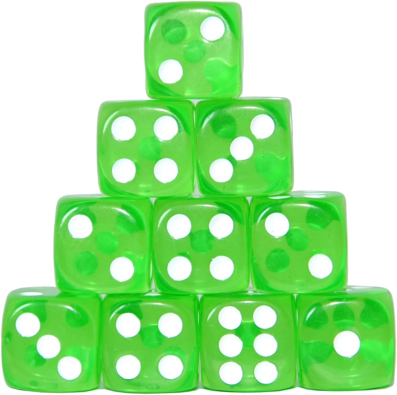 SmartDealsPro 10-Pack D6 Six Sided 16mm Transparent Dice Die for DND, MTG, RPG, Tenzi, Yahtze, Bunco, Table Borad Games, Math Teaching