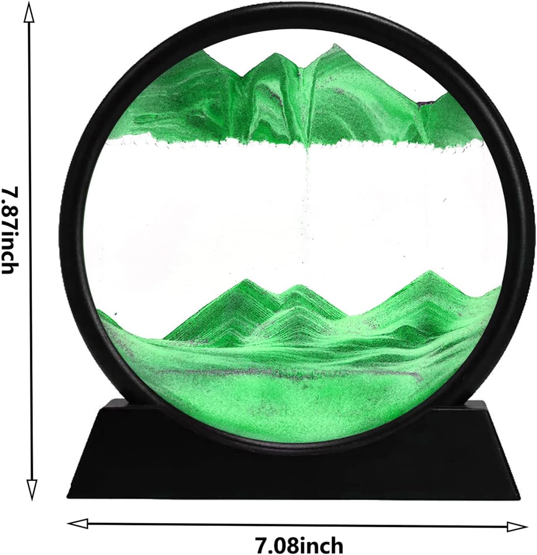 rysnwsu 3D Dynamic Sand Art Liquid Motion, Moving Sand Art Picture Round Glass 3D Deep Sea Sandscape in Motion Display Flowing Sand Painting Relaxing Desk Toys (Blue, 12'')