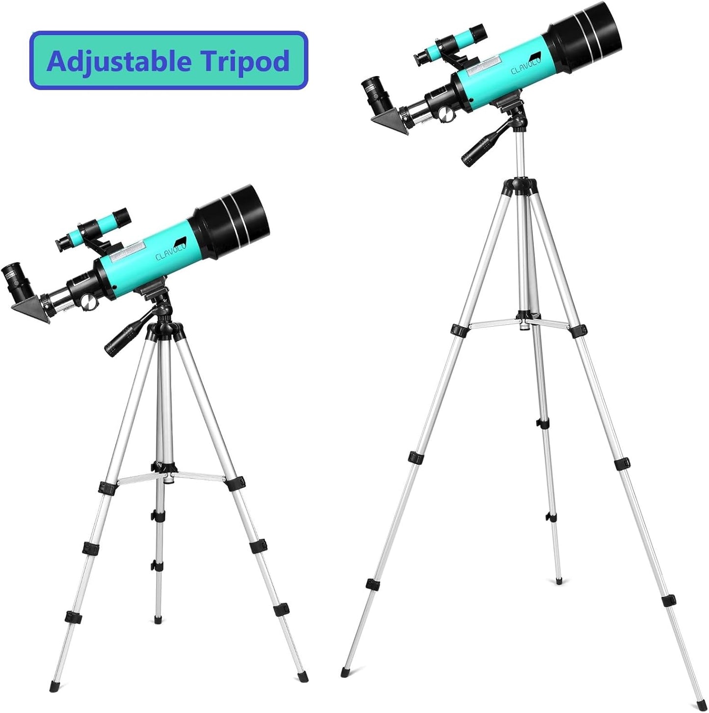 Telescope 70mm Aperture for Kids & Astronomy Beginners, Travel Telescope with Adjustable Tripod & Phone Adaper, Magnification 20X–200X