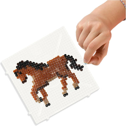 SES Creative 06222 Beedz Create Horses with Ironing Beads - Make Your Favourite Horse with Beads - Square Pegboard and 2100 Beads