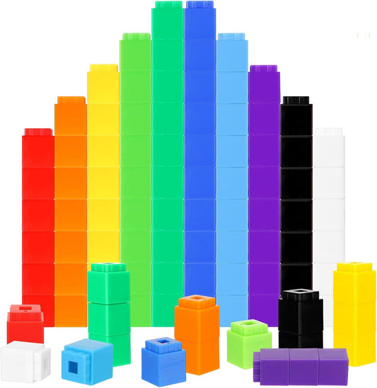 2000 Pcs Linking Cubes Math Educational Counting Toy Connecting Counting Blocks Manipulatives Learning Activities Toys for Kindergarten Homeschool Preschool Supplies