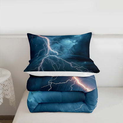 Castle Fairy Drum Kit Comforter Set,Musical Instruments Bedding Set for Kids Girls Women,Adults Rock Music Comforter,Neon Lighting Quilted Duvet Set Bedroom Collection Twin Size 2Pcs