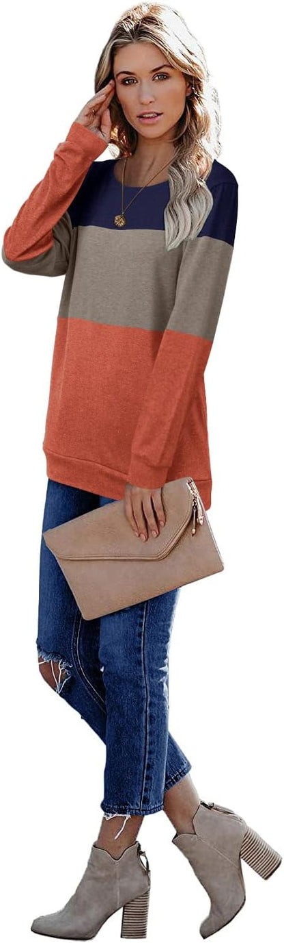 CRAZY GRID Womens Trendy Long Sleeve Shirts Casual Loose Soft Sweatshirt Fall Tops