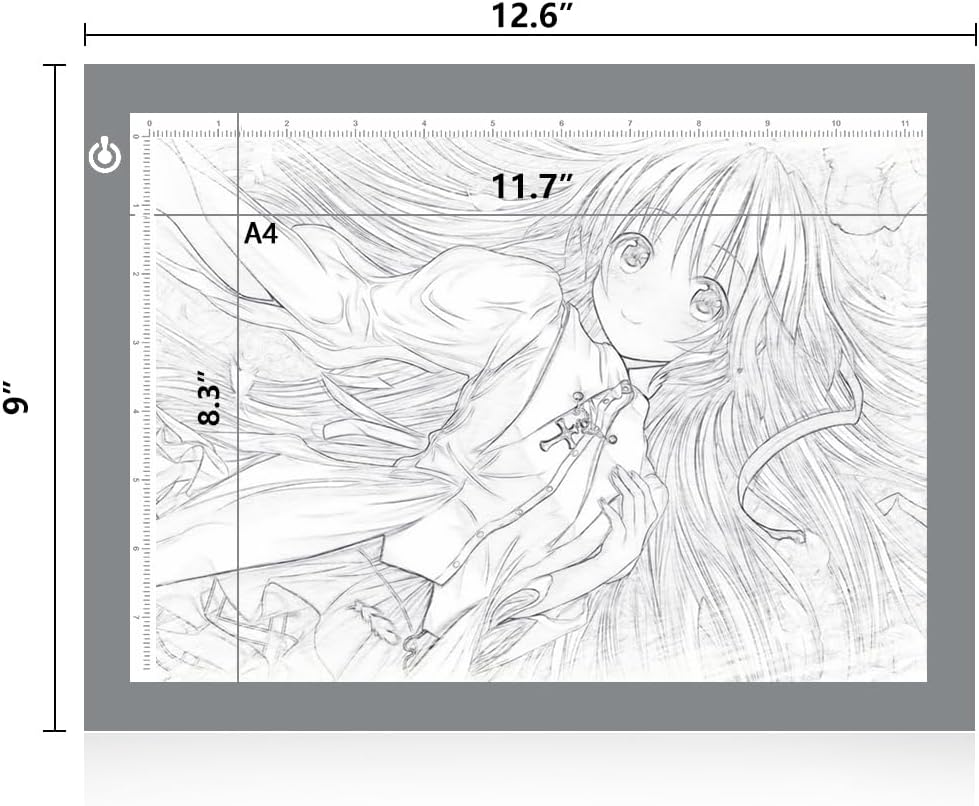 LitEnergy A4 LED Copy Board Light Tracing Box, Adjustable USB Power Artcraft LED Trace Light Pad for Tattoo Transferring, Drawing, Sketching, Animation, Stenciling, Diamond Art Painting Accessories