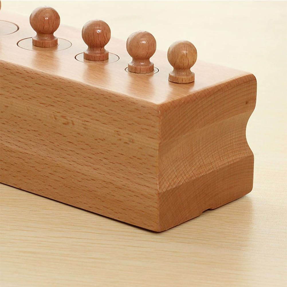 Montessori Large Socket Cylinders, Wooden Sensory Toy for Toddlers, Educational Gift