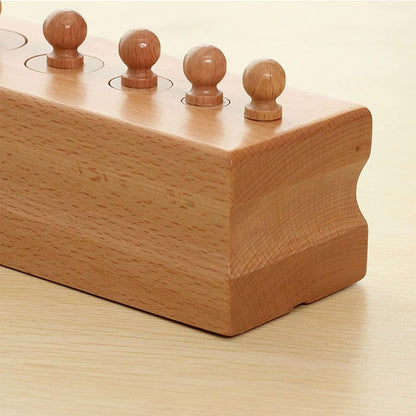 Montessori Large Socket Cylinders, Wooden Sensory Toy for Toddlers, Educational Gift
