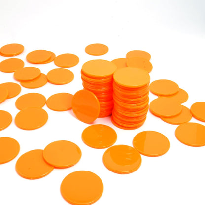 Smartdealspro 100pcs 32mm/1.26 Inch Opaque Plastic Learning Counters Disks Mini Poker Chips Game Tokens with Storage Box (Red)