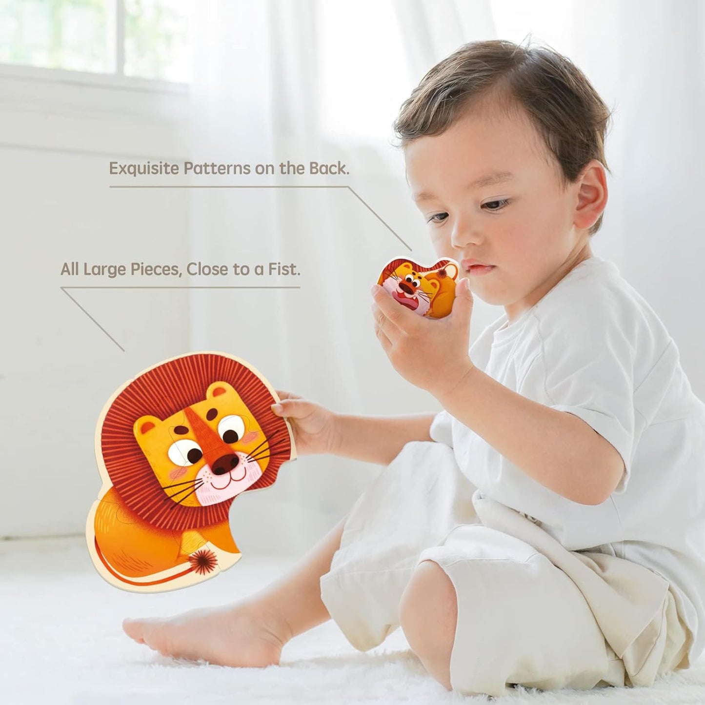 Toi 6 Packs Large Piece Toddler Jigsaw Puzzles for Kids Aged 2.5+, Animal Shaped Floor Puzzles for Beginner, Preschool Learning Game for Boys Girls, Traffic