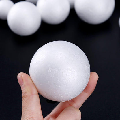 Pllieay Make Your Own Solar System Model with 14 Mixed Sized Polystyrene Spheres Balls and 10 Pieces 24 cm Long Bamboo Sticks for School Projects