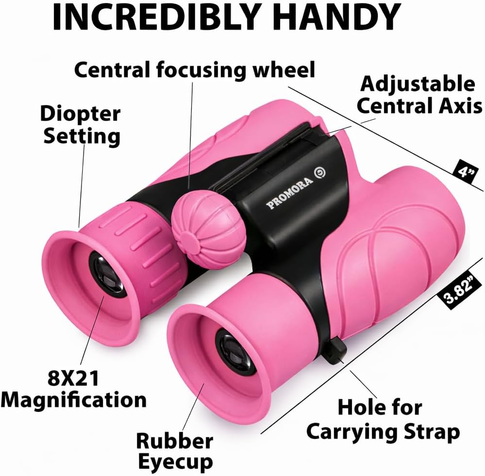 Binoculars for Kids – Perfect Toy for Little Boys and Girls – Extensive Set Incl. Magnifying Glass & Compass – Powerful Magnification 8X21 – 3 to 12 Year Old Kids for Toddler