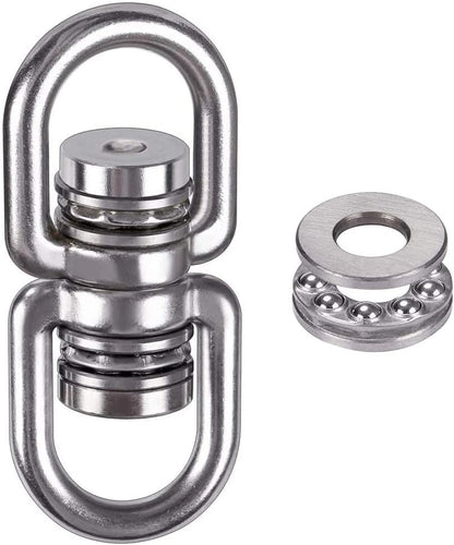 SELEWARE Silent Bearing Swing Swivel, 360° Rotational Device Hanging Accessory with Removeable Buckle for Tree Swing, Hammock Chair, Climbing Rope, Yoga, Kids Swing Swivel 1200LB Capacity, 2 Pack