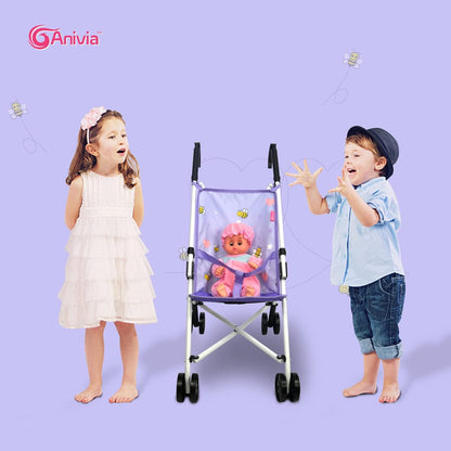 Anivia Stroller Toy Collection Doll Stroller Baby Doll Accessories for Toddlers 1-3Heart Design Gifts for Toddlers and Girls Toy Stroller