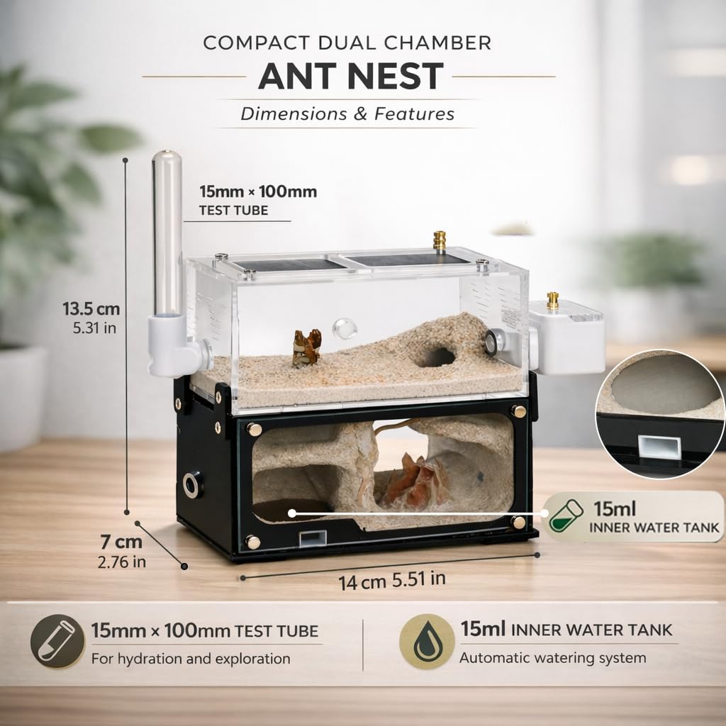 Ant Farm for Adults Study of Ant Behavior Ant Nest ant Terrarium Educational Formicarium for Live Ants and Queen,Cave Style Landscapes