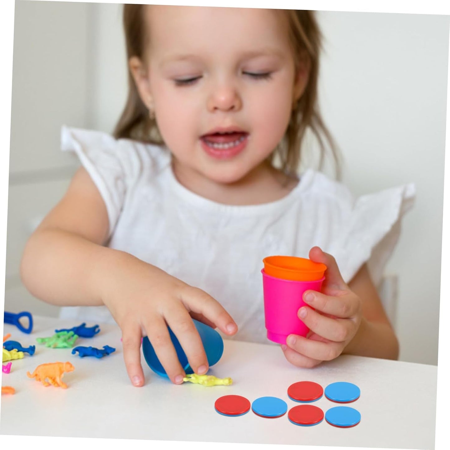 HOMSFOU 50pcs Dual Color Counting Chips for Math Manipulatives for Addition Subtraction Practice Versatile Classroom Tokens for Fun Learning Activities Kindergarten