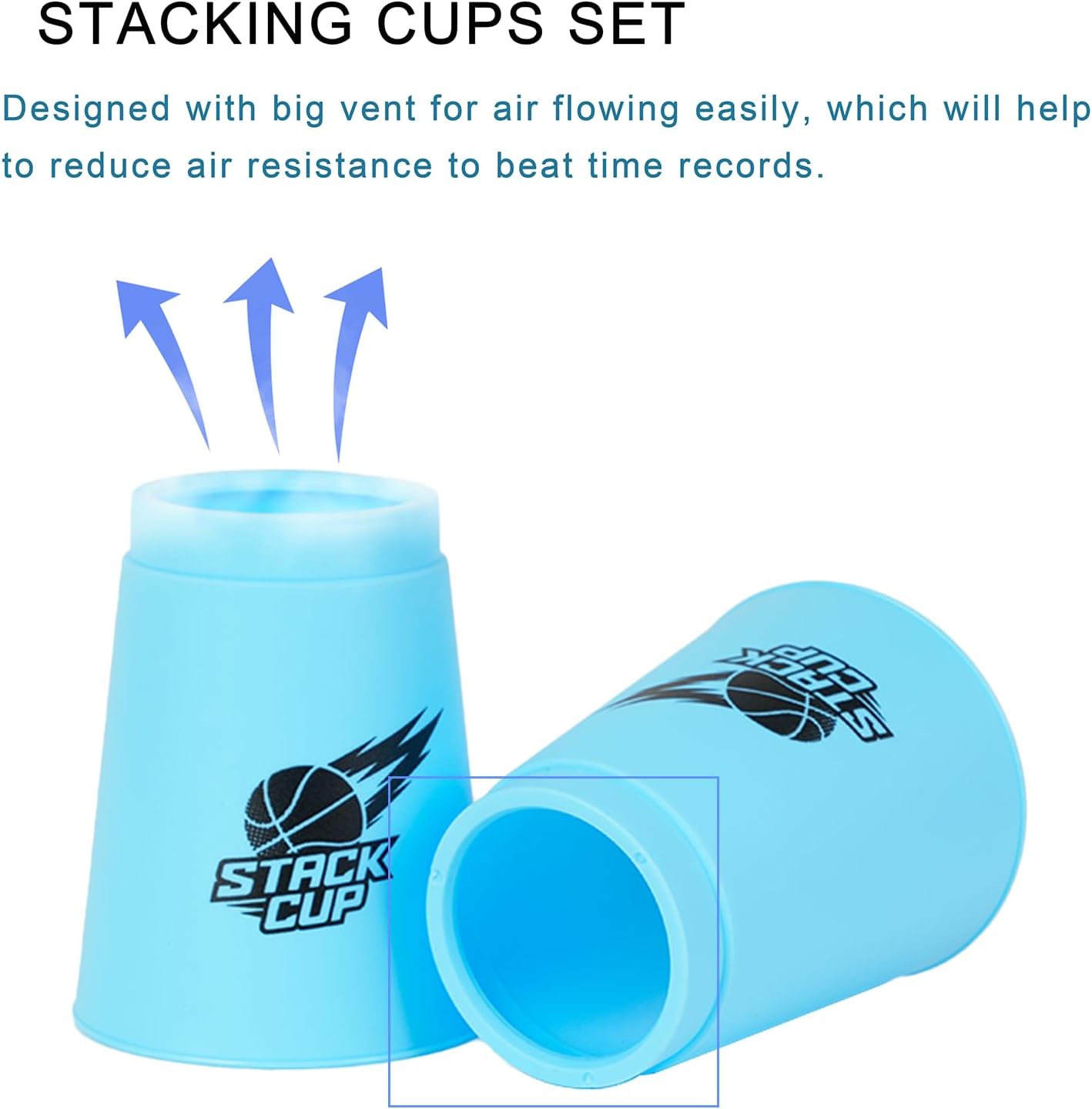 SEISSO Quick Stacking Cups, Stacking Cup Set Classic Stack Training Game Toys,12PCS Purple Stacking Cup Set for Boys Girls Kids