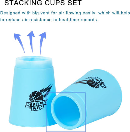 SEISSO Quick Stacking Cups, Stacking Cup Set Classic Stack Training Game Toys,12PCS Purple Stacking Cup Set for Boys Girls Kids