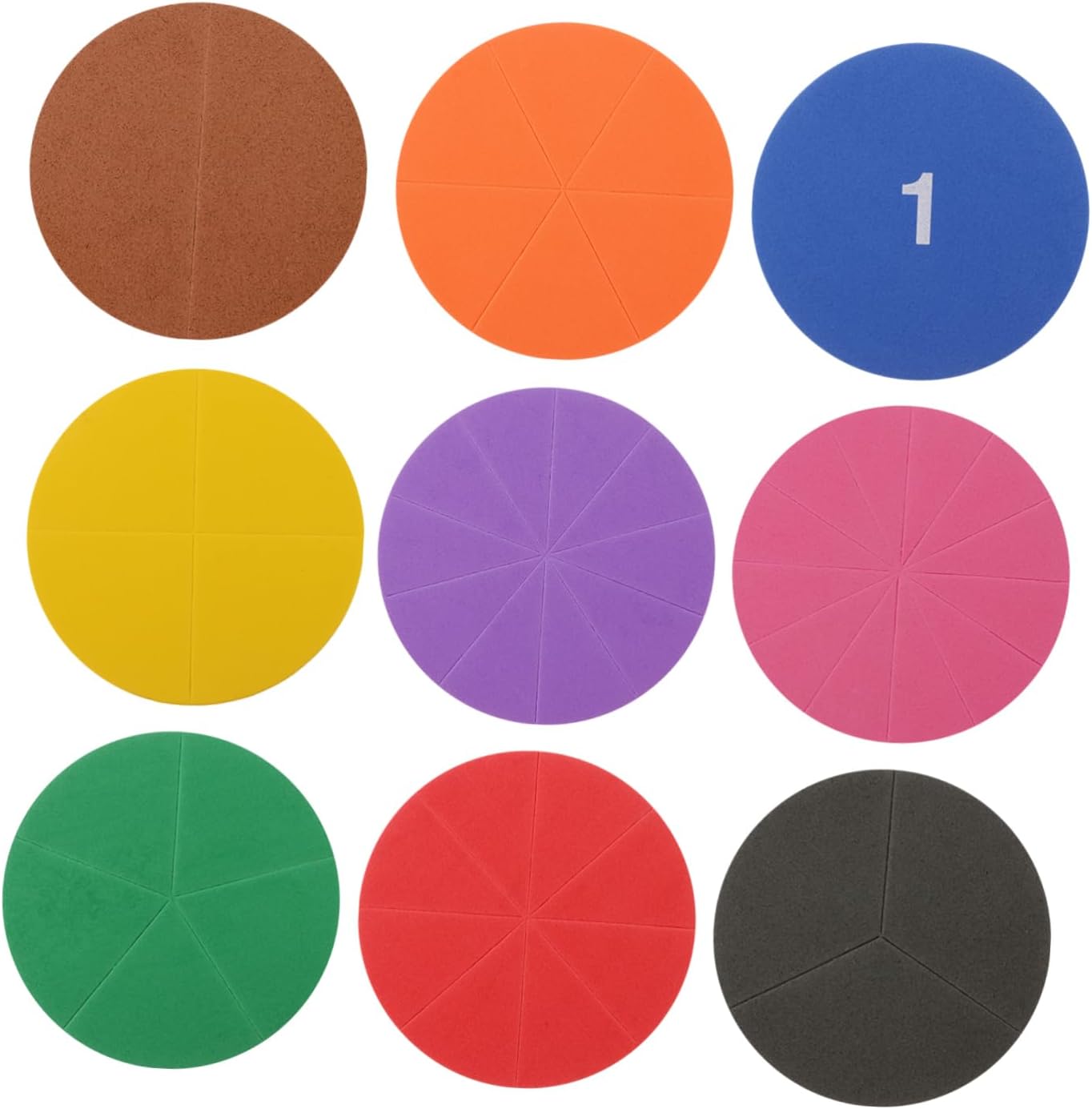 DOITOOL 1 Set Eva Fraction Circles Educational Math for Fraction Learning Tray for School and Home Study Safe and Teaching Aid for Preschool and Elementary Students