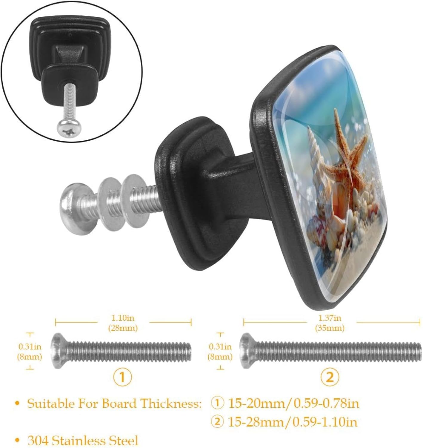 4 Pack Cabinet Knobs Drawer Pulls, 30mm Round ABS Glass Drawer Hardware Growing Butterfly Cabinet Handles with Screws for Dressers Kitchens Cupboard