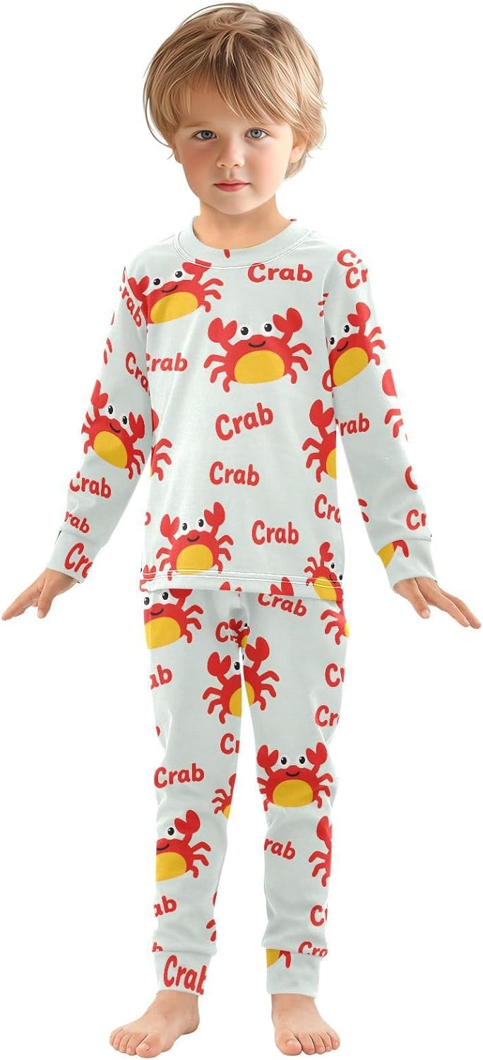ALAZA Shark Starfish Palm Tree 2 Piece Pajama Set Long Sleeve Top and Pants Sleepwear Unisex - Colors A