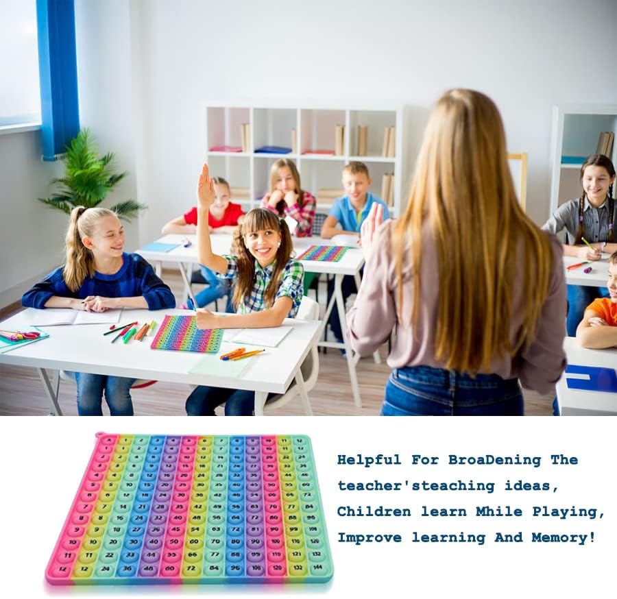 2 in 1 Multiplication Table Game and Digital Addition Table P0PP Math Toy, DK-SIMINA Rainbow Dimple Finger tip Toy, Math Manipulation Game, Create Various Math Operations (1 PCS)
