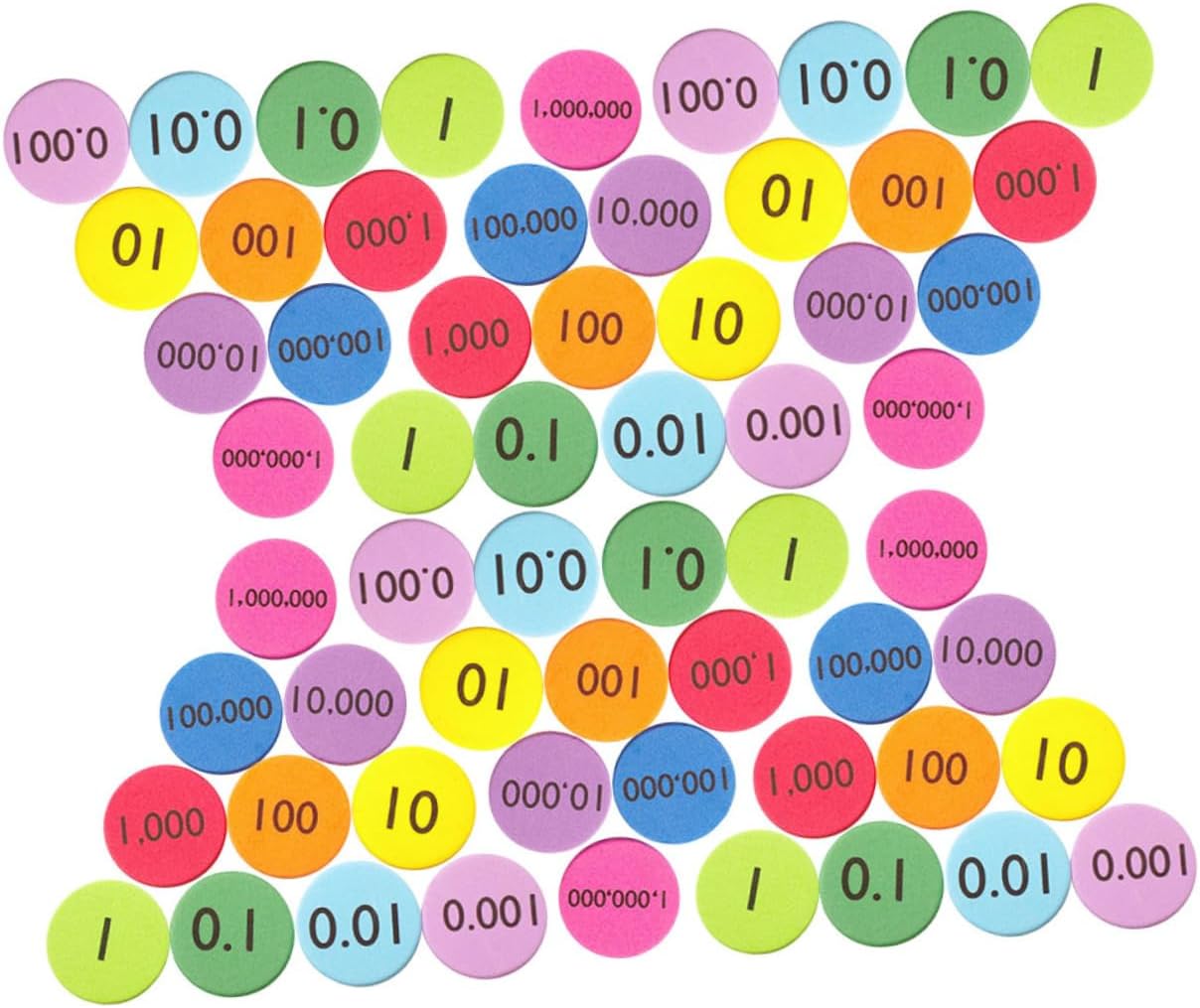 NUOBESTY 300Pcs Eva Value Disks for Math Learning Non Slip Place Value Disks for Counting Arithmetic Practice Wear Resistant Educational Manipulatives