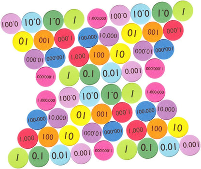NUOBESTY 300Pcs Eva Value Disks for Math Learning Non Slip Place Value Disks for Counting Arithmetic Practice Wear Resistant Educational Manipulatives