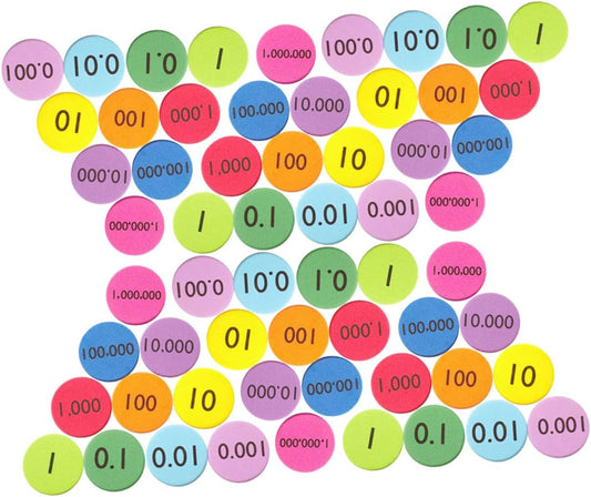 NUOBESTY 300Pcs Eva Value Disks for Math Learning Non Slip Place Value Disks for Counting Arithmetic Practice Wear Resistant Educational Manipulatives