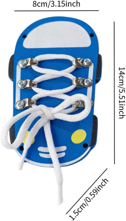 DIY Craft Board: Practice Tying Shoes, Learn to Thread Shoelaces – Toy for, Random Left Right