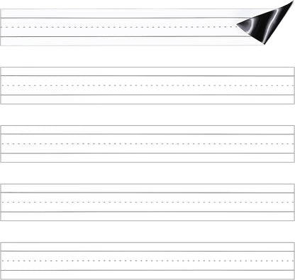Chinco 5 Pcs Magnetic Sentence Strips for Teacher 24x3 Inch Magnetic Dry Erase Sentence Strips Lined Erasable Tape Reusable Classroom Learning Tool for Whiteboard Classroom Teacher Magnet Tools