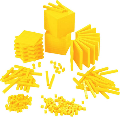 EAI Education Base Ten Intermediate Classroom Set: Yellow Plastic - Blocks Only