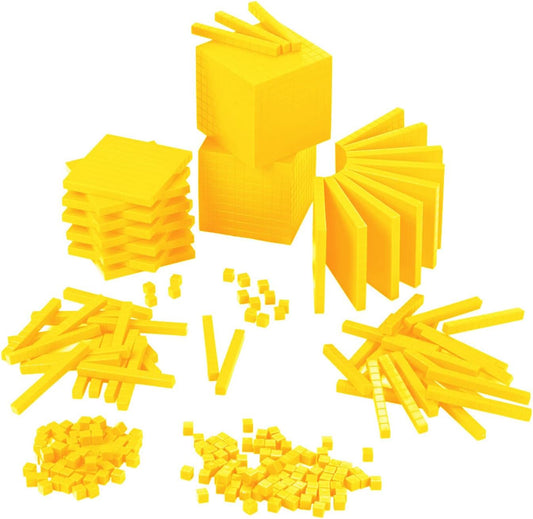 EAI Education Base Ten Intermediate Classroom Set: Yellow Plastic - Blocks Only