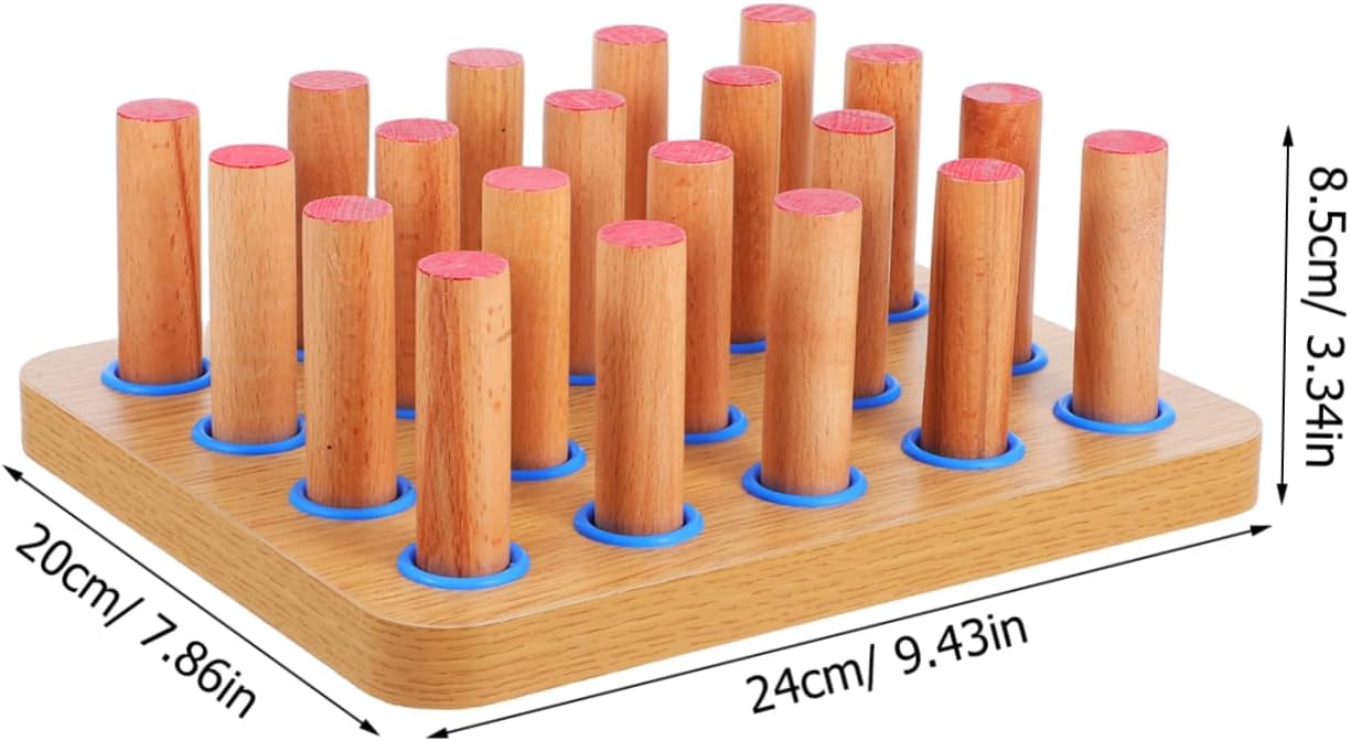 Finger Rehabilitation Training Board Set Pegs Wooden Hand Therapy Pegboard for Enhancing Fine Motor Skills Dexterity and Coordination for Home Exercise and Therapy