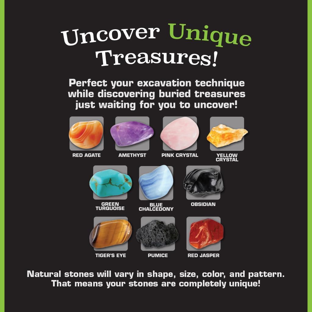ArtSkills Epic Lab Gem Discovery, Gemstone Dig Kit for Kids, Science Kit for Kids with 10 Real Gemstones for Boys and Girls