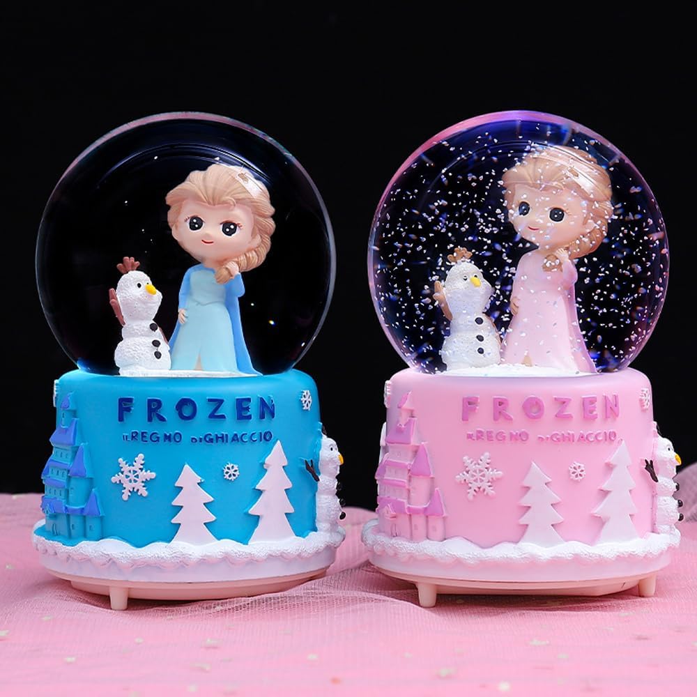 Snow Globe, Princess Snow Globes for Girls, Music Snowglobe with Automatic Snowflakes, Christmas Birthday Princess Gifts for 6 7 8 9 10 11 12+ Year Old Girls Kids