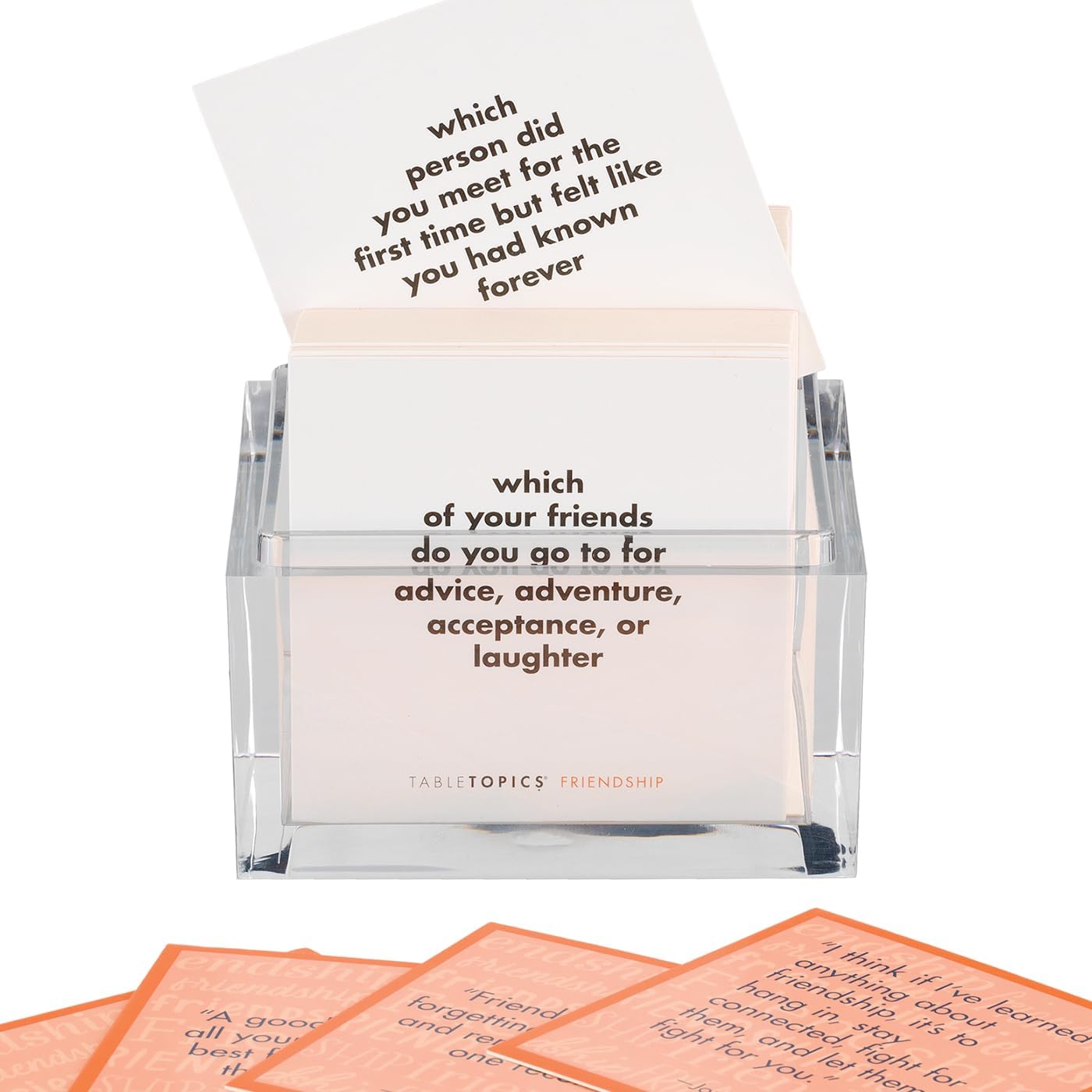 TableTopics Friendship Conversation Starter Card Game - 135 Entertaining Questions Plus Quotes & Tips for Groups of Adult Friends to Play & Deepen Bonds, Girls’ Night Activity