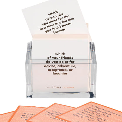 TableTopics Friendship Conversation Starter Card Game - 135 Entertaining Questions Plus Quotes & Tips for Groups of Adult Friends to Play & Deepen Bonds, Girls’ Night Activity