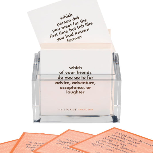 TableTopics Friendship Conversation Starter Card Game - 135 Entertaining Questions Plus Quotes & Tips for Groups of Adult Friends to Play & Deepen Bonds, Girls’ Night Activity