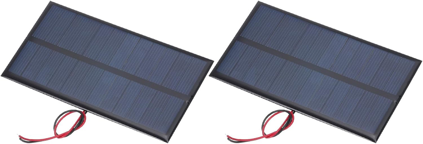 MECCANIXITY 2 Pcs 5.5V 0.44W 70mA Mini Solar Panels, Small Polycrystalline Solar Cell Panel with 2 Cable for DIY Electric Toy Materials Kits Charger, 60mm x 60mm