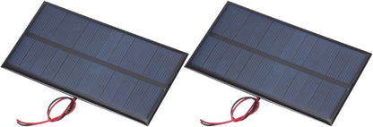 MECCANIXITY 2 Pcs 5.5V 0.44W 70mA Mini Solar Panels, Small Polycrystalline Solar Cell Panel with 2 Cable for DIY Electric Toy Materials Kits Charger, 60mm x 60mm