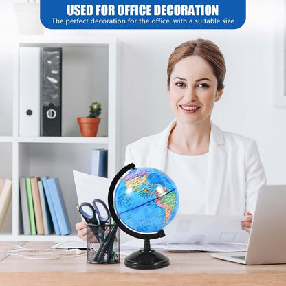 KISEER Rotating World Globe 6 Inch Spinning Earth Globe with Stand for Kids Learning Geography Classroom Education or Office Home Decorations