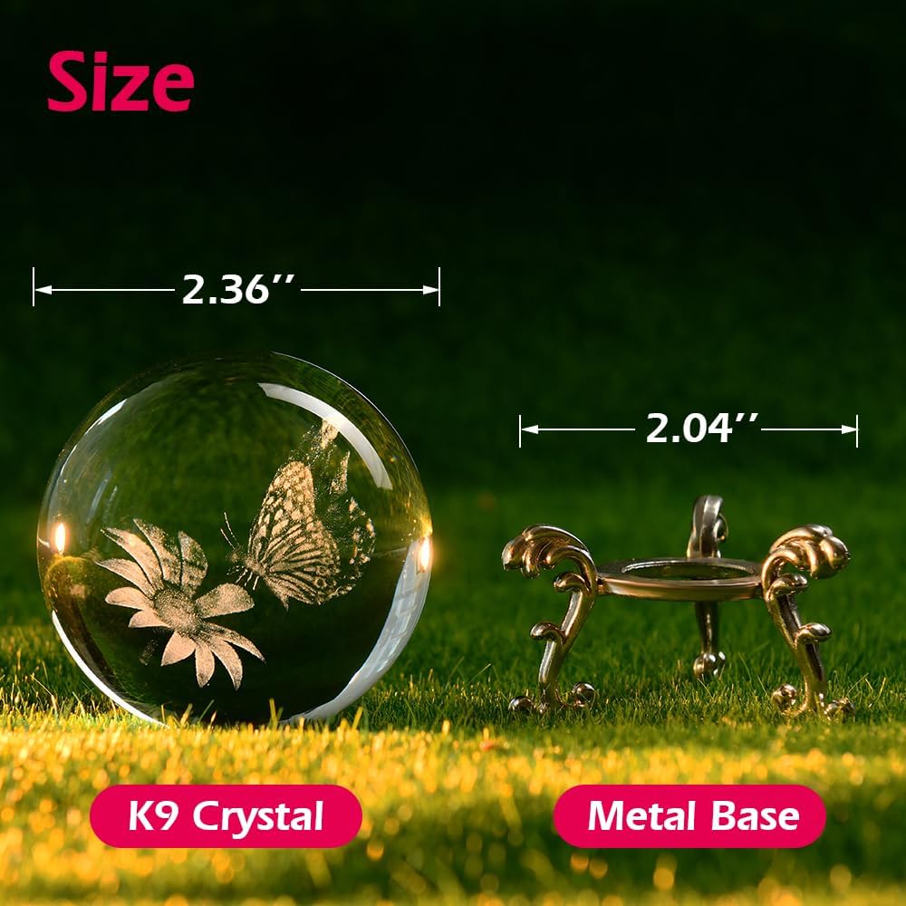 3D Solar System Crystal Ball Universe Gifts 60mm Glass Astronomy Globe Decor Science Planets Model Gift Space Themed Gifts for Space Enthusiasts and Model Collectors