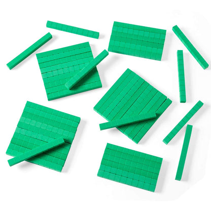 hand2mind Blue Plastic Base Ten Blocks Rods Set, Place Value Blocks, Counting Cubes, Base 10 Math Manipulatives, Teacher Supplies for Math Classroom, Montessori Math Materials (Set of 50)