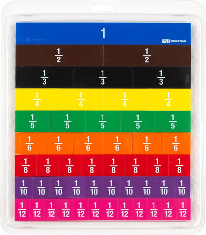 EAI Education Fraction Tiles with Tray: Numbered - Set of 51