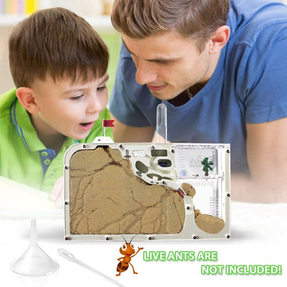 ELNMLHT Ant Farm Castle, Ant Farms with Yellow Sand and Tool Kit, Ant Colony Observation Kit, Ant Viewing Habitat Science Kit, Educational & Learning Science Kit for Kids, Adults, Student (Ant Farm B)