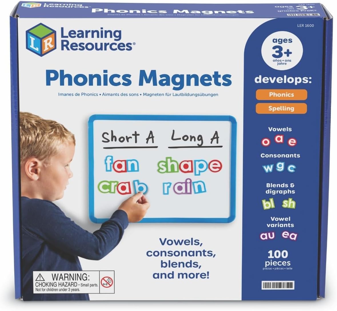 Learning Resources Phonics Magnets - Magnetic ABC, Alphabet Recognition for Preschoolers, Phonics and Spelling, Classroom, Teach Toddler Reading, Language Development, Educational Toy, Gifts for Kids