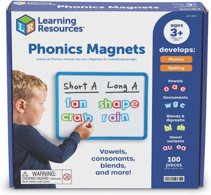 Learning Resources Phonics Magnets - Magnetic ABC, Alphabet Recognition for Preschoolers, Phonics and Spelling, Classroom, Teach Toddler Reading, Language Development, Educational Toy, Gifts for Kids